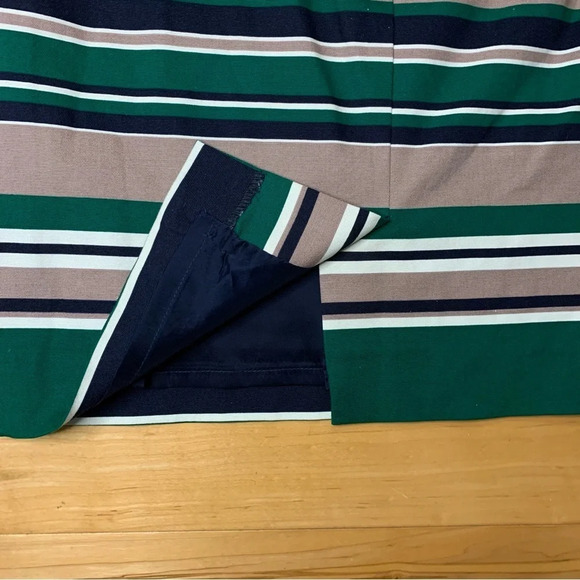 Talbots Pencil Straight Skirt Womens Size 8 Green Black Brown Stripes Career - Picture 4 of 7